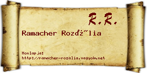 Ramacher Rozália névjegykártya
